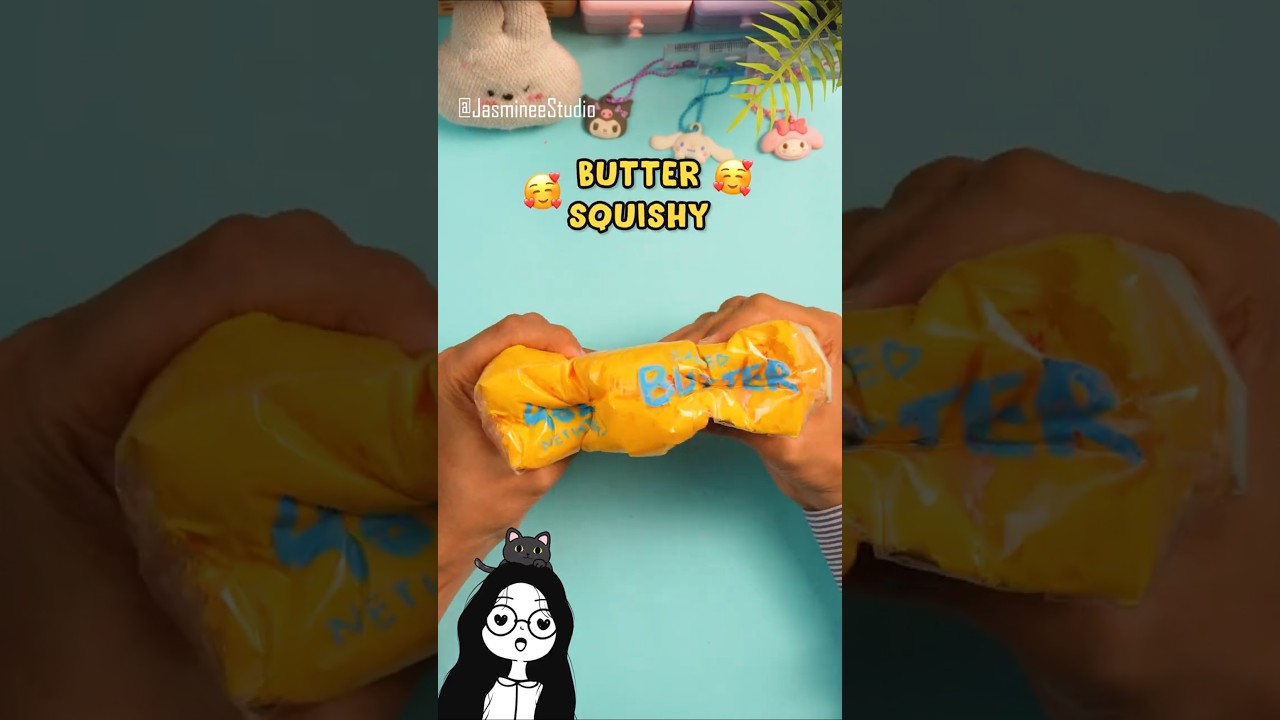 I made the VIRAL BUTTER SQUISHY ! 😱 How to make DIY Squishy at Home #squishy #how #shorts #viral