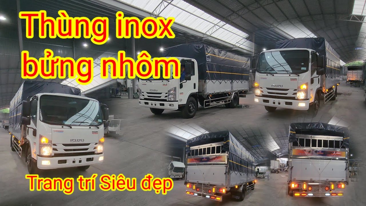 Xe isuzu NQR550 thùng 5.7 mét inox bửng nhôm || xe tải isuzu 5 tấn NQR75LE4