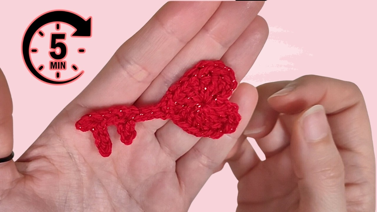 ¡No creerás lo fácil que es! 🔑 Llave de corazón tejido a crochet
