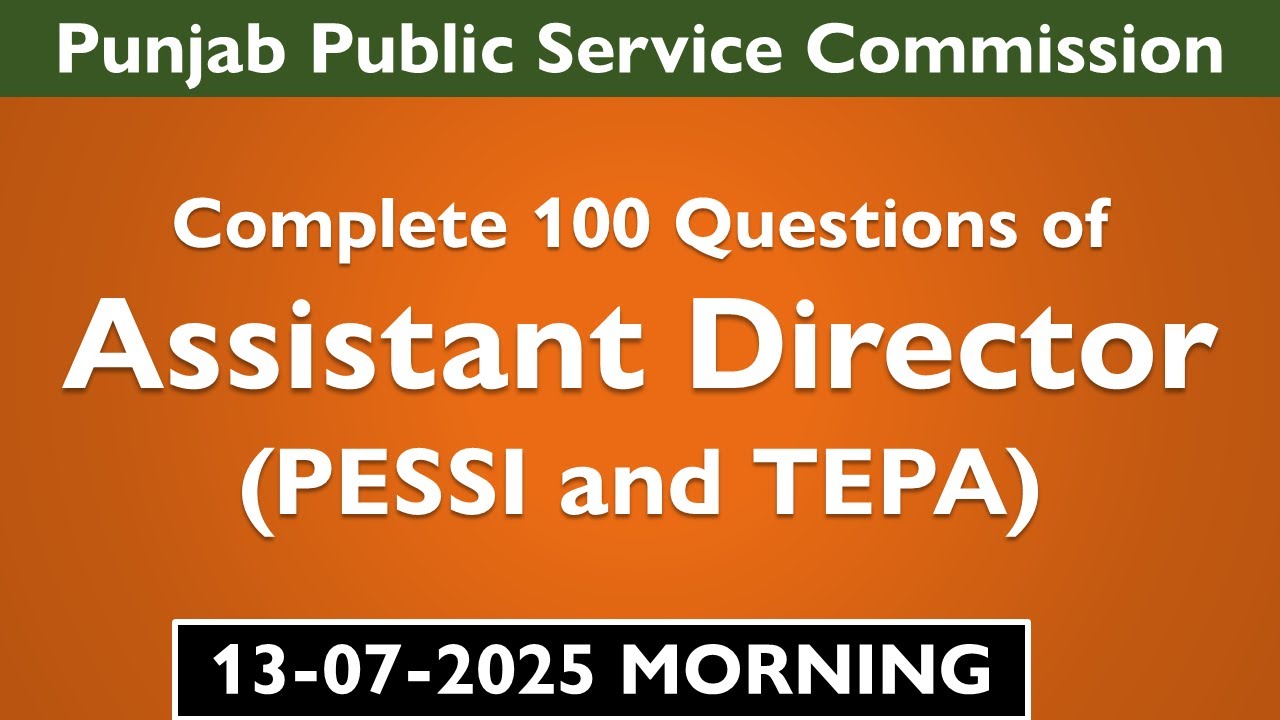 PPSC Today's Paper of Assistant Director 2025 PESSI and TEPA