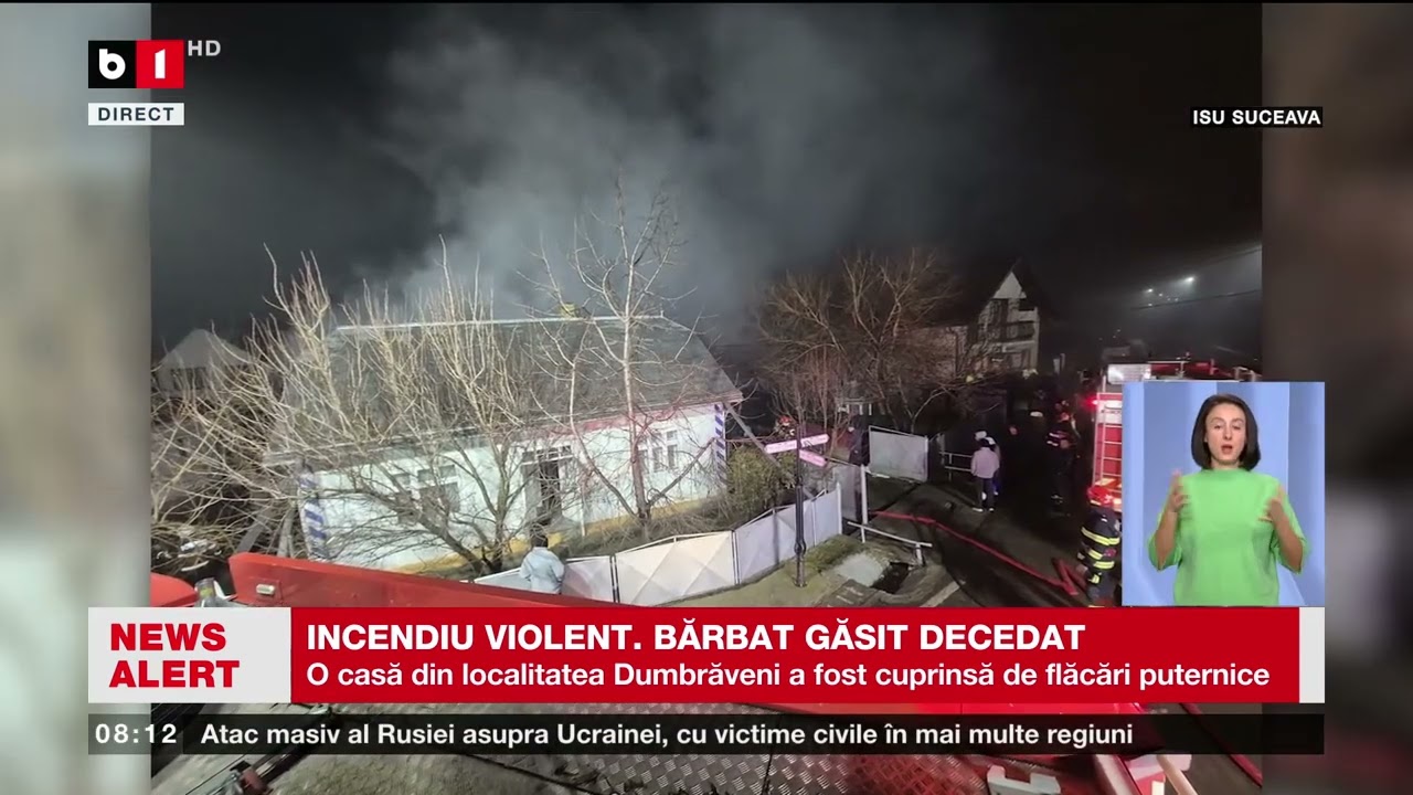 JUDEȚUL SUCEAVA - INCENDIU VIOLENT . BĂRBAT GĂSIT DECEDAT_Știri B1TV_22 dec. 2025