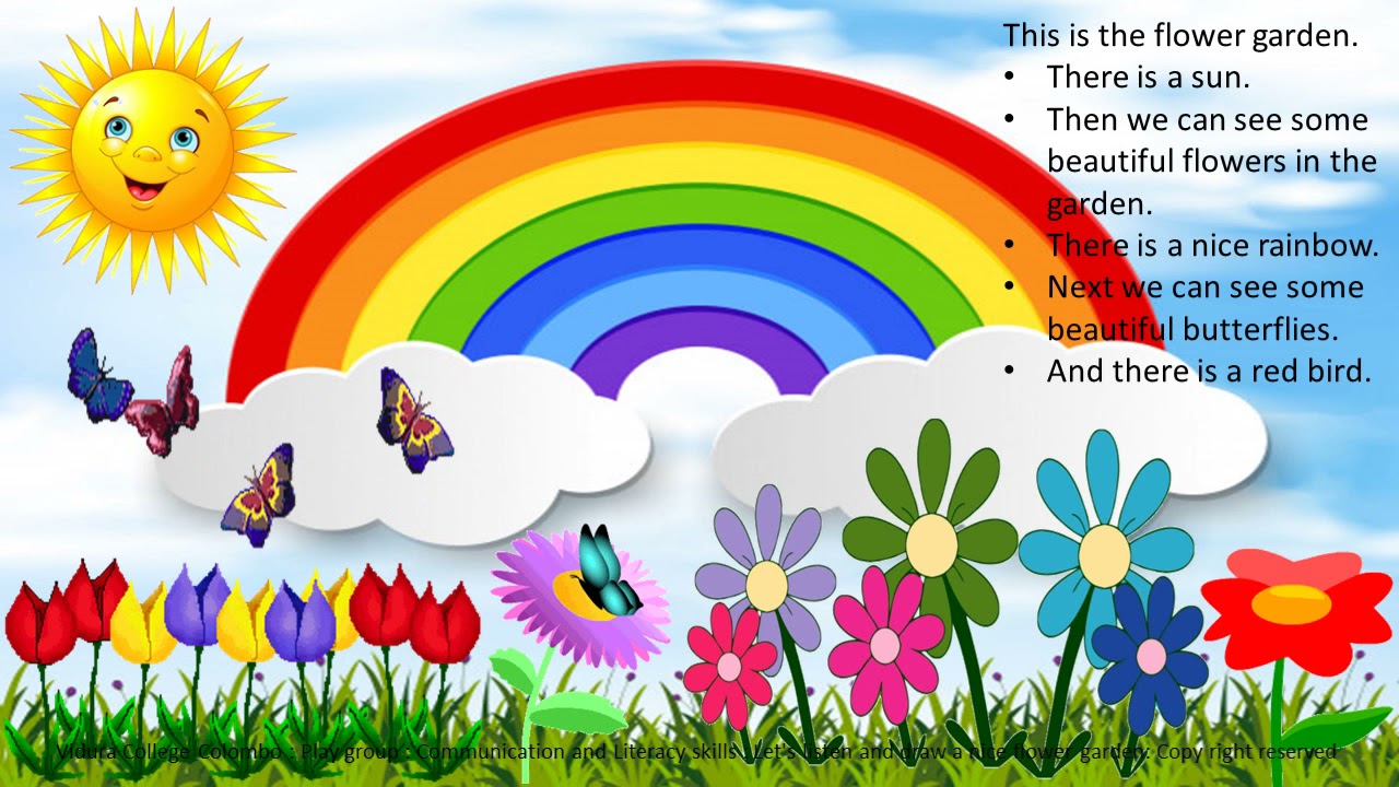 Play Group  Communication and Literacy skills Let's listen and draw a nice flower garden