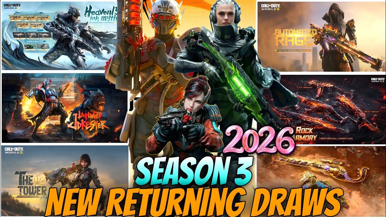 Season 3 (2026) All New Returning Lucky Draws | Mythic Type 19+Mythic Lw3 Tundra is Return | CODM S3