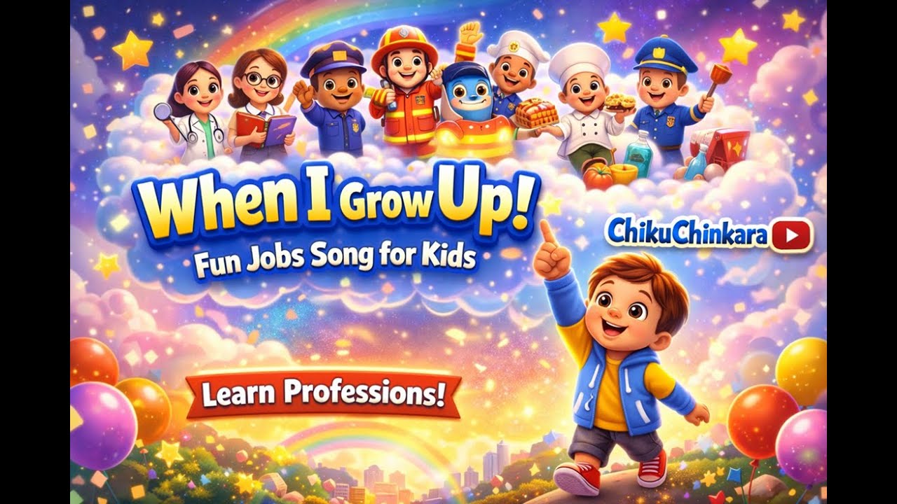 “When I Grow Up 👩‍⚕️👨‍🚒 | Fun Jobs Song for Kids | Professions Nursery Rhyme | ChikuChinkara