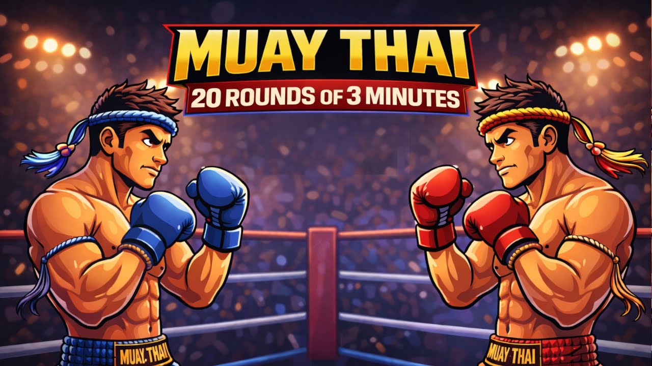Muay Thai round timer with Thai  traditional music 20 rounds with 3 minutes and 1 minute of rest