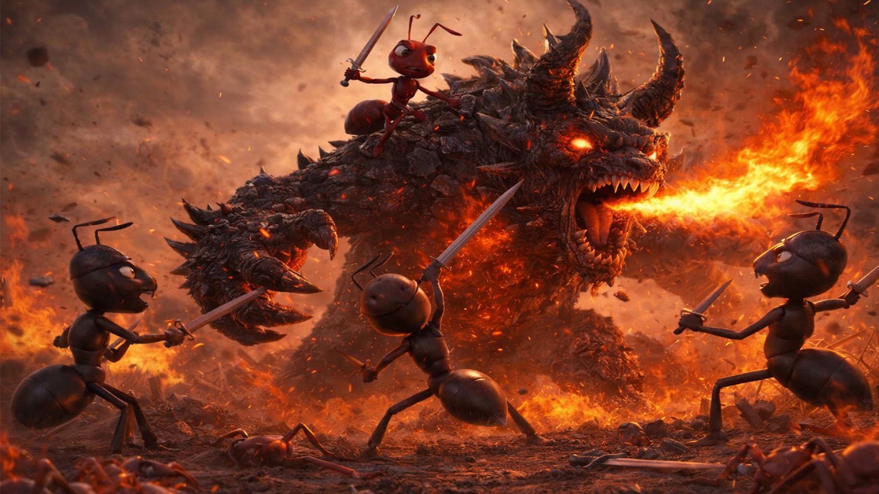 The Fire Dragon Awakens! Ant Army Responds! 🔥🐉 | Funny Kingdom Ant Cartoon