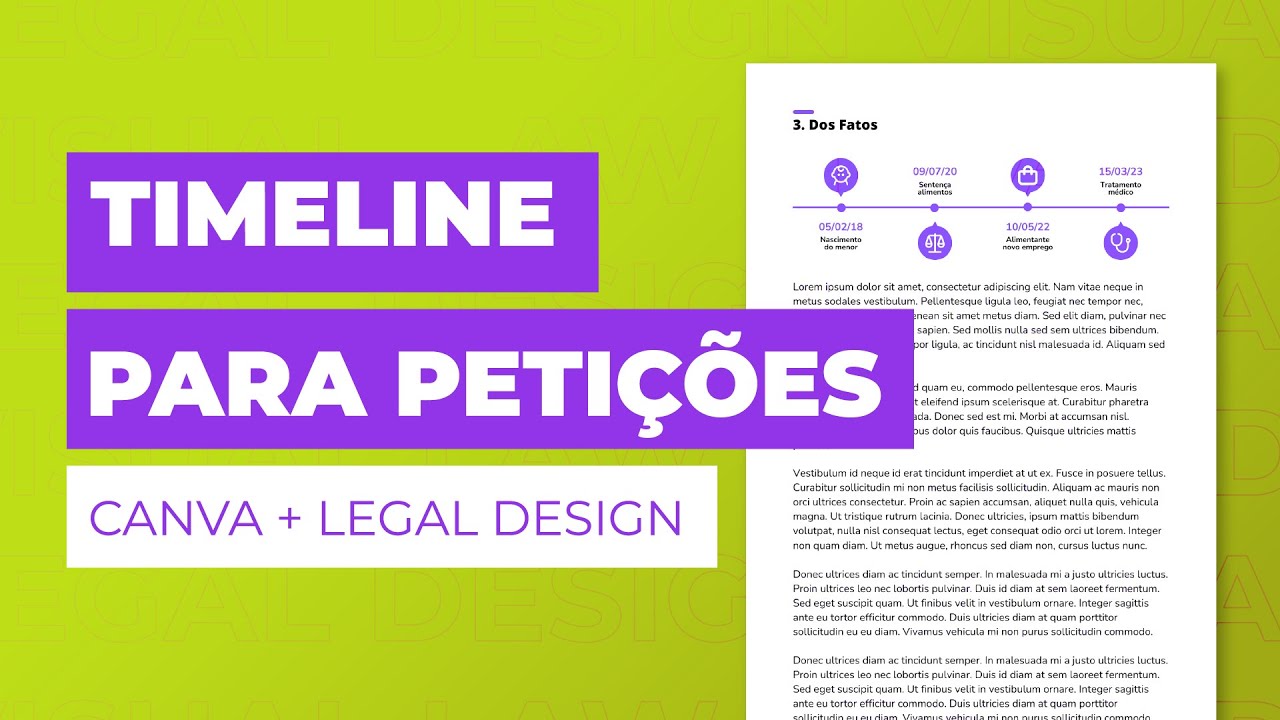Timeline para Petições: Canva e Design Legal | Passo a passo 