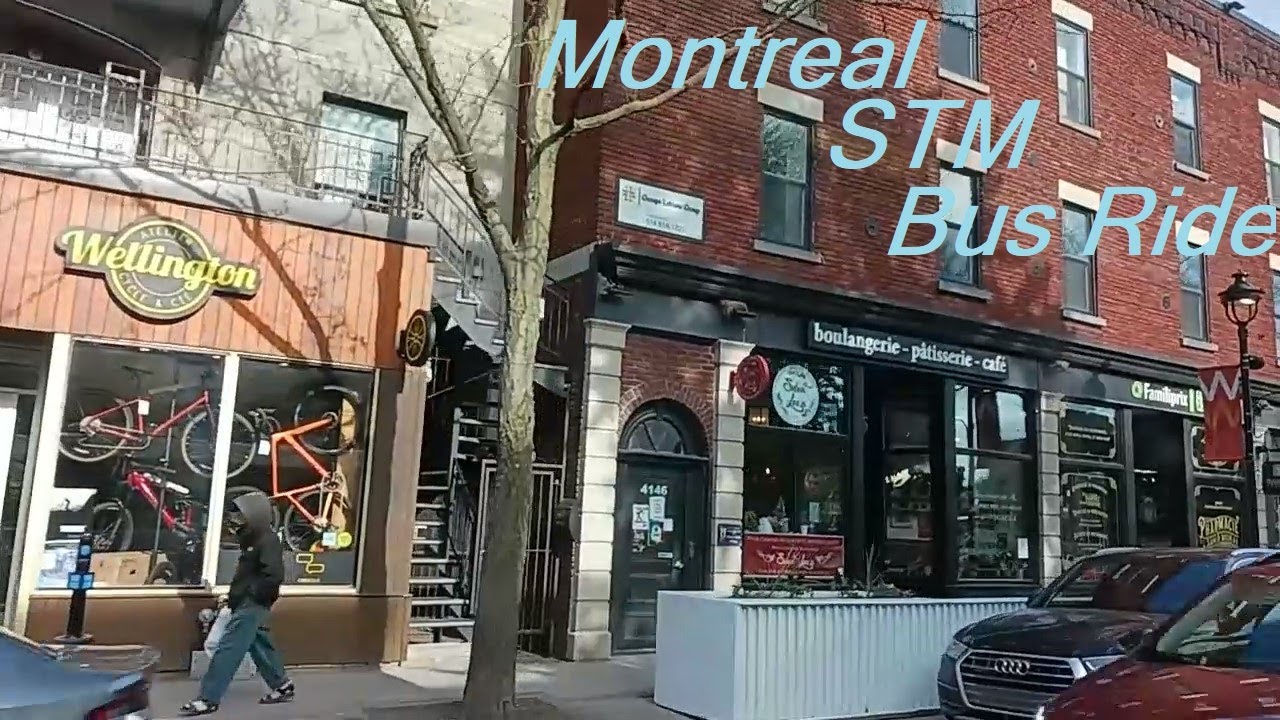 MONTREAL STM CITY BUS RIDE ON THE 61 WELINGTON ROUTE