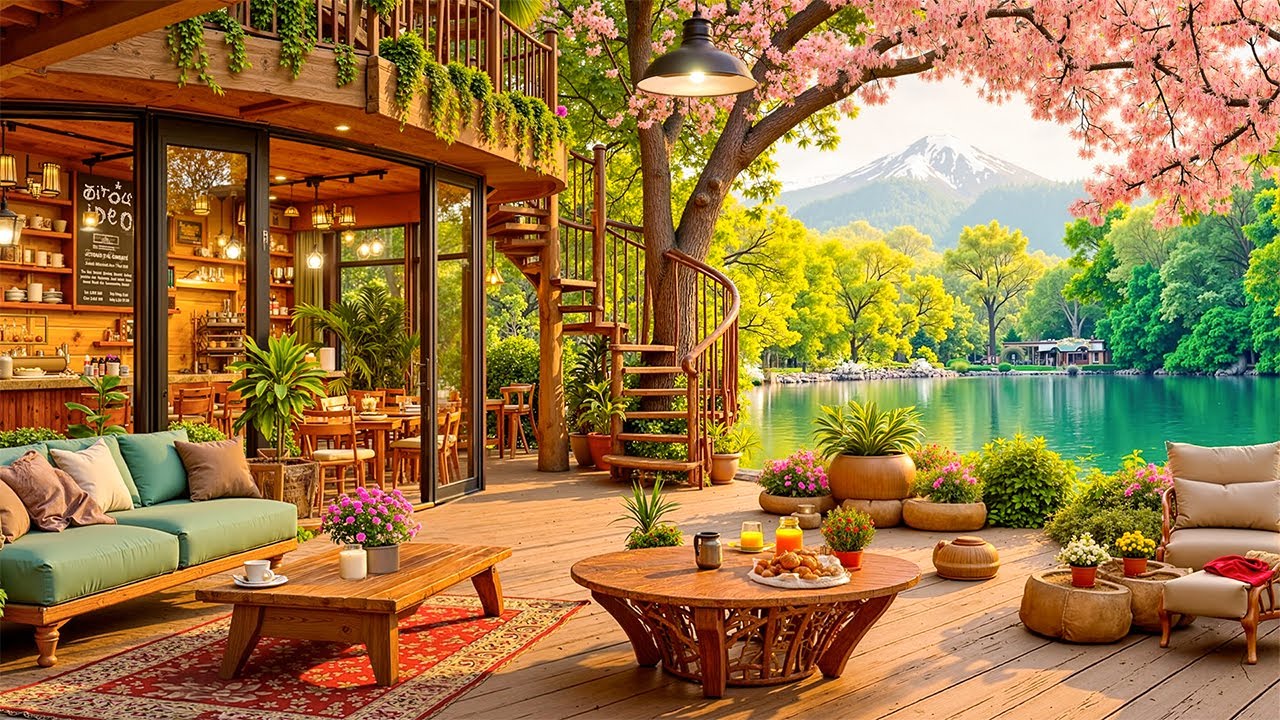 Smooth Spring Jazz By The Lake - Soft Jazz Music To Melt Stress And Bring The Mind Back To Balance