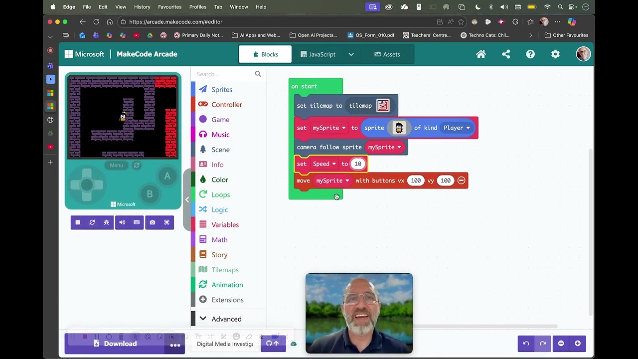 Y6T2 - Microsoft MakeCode Arcade - Pt1 game space and player control Ext