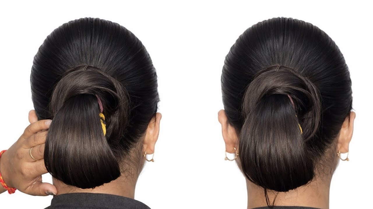 1 Minute Elegant Low Bun Hairstyle 😍| Easy Bun Hairstyle for Long Hair