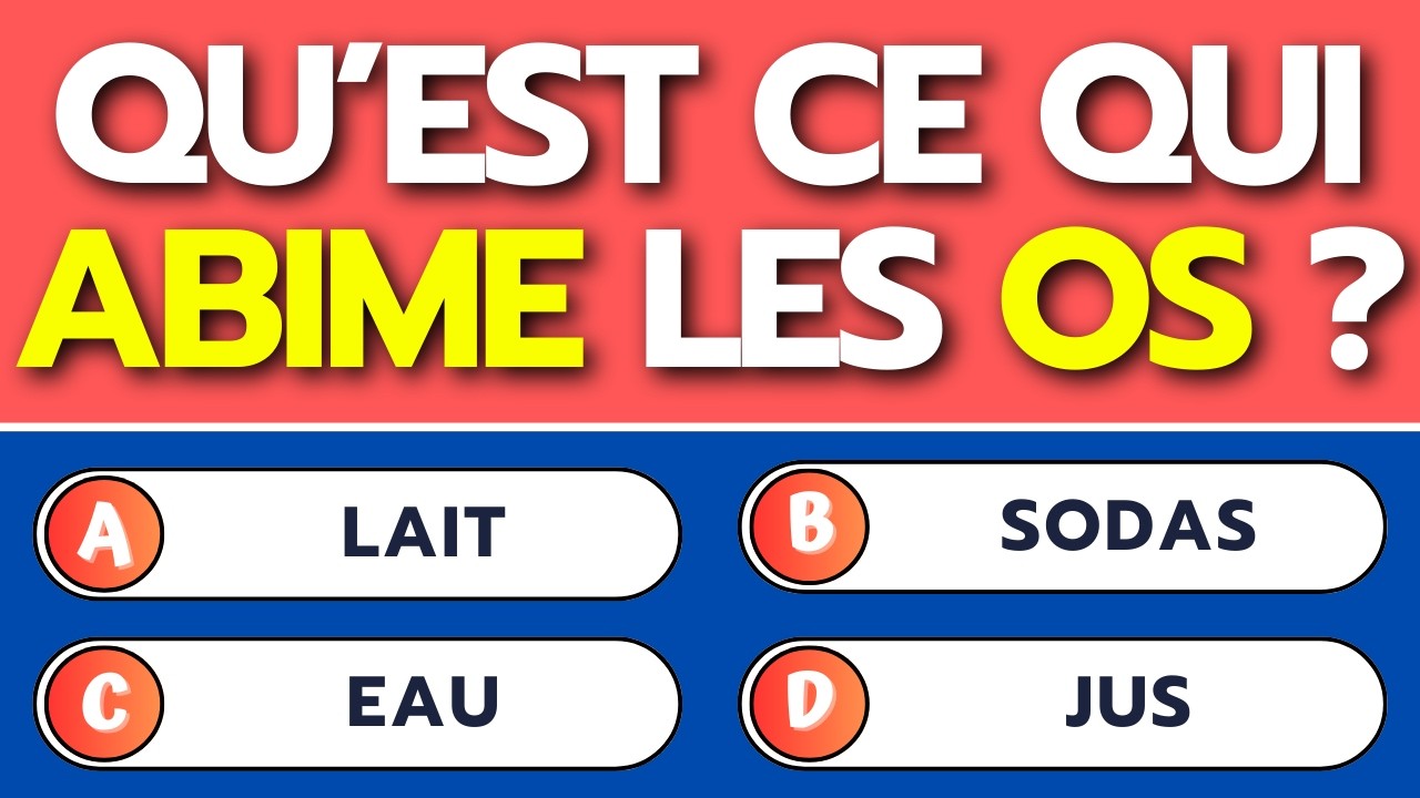 🧠 Ton cerveau est affûté si tu obtiens 20 bonnes réponses / Quiz Santé 40 questions ! 💪