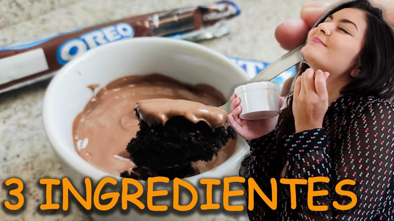 Como fazer Bolo de Caneca com 3 Ingredientes: COM COBERTURA