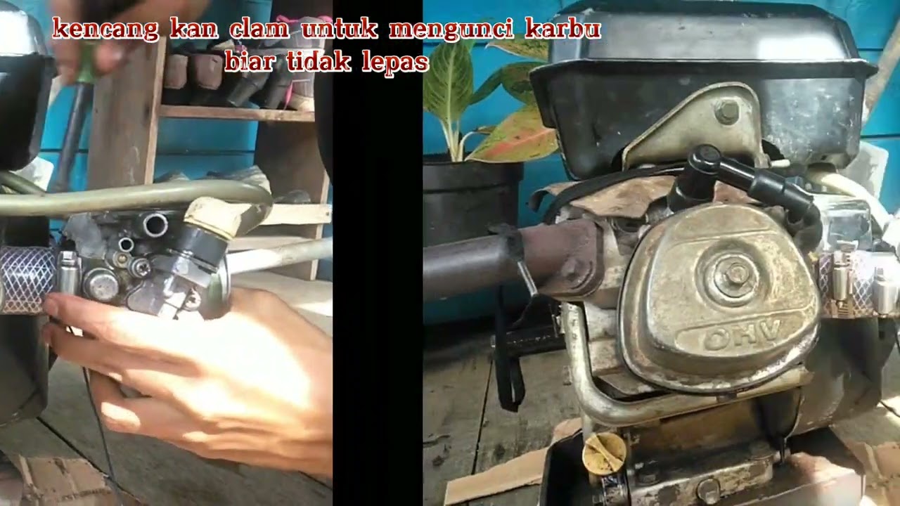 tutorial pasang karbu motor du mesin ketinting