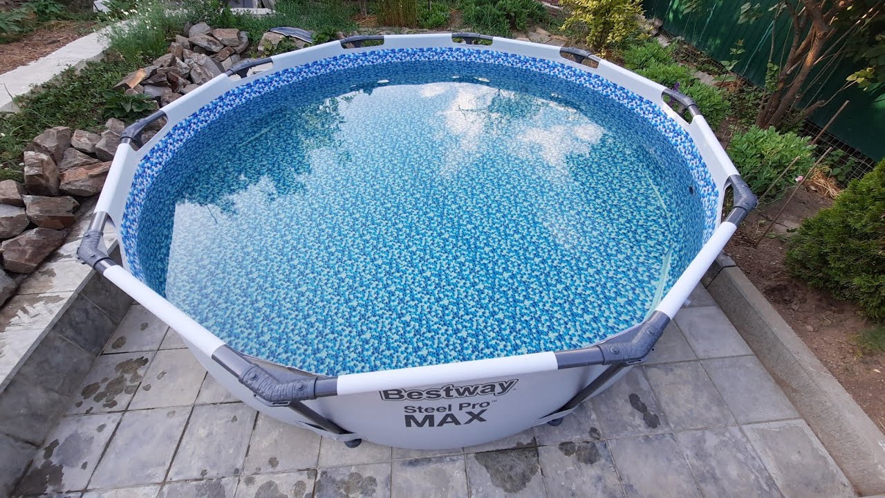 СОБИРАЮ БАССЕЙН Bestway Steel Pro Max. Купаемся🏊‍♀️