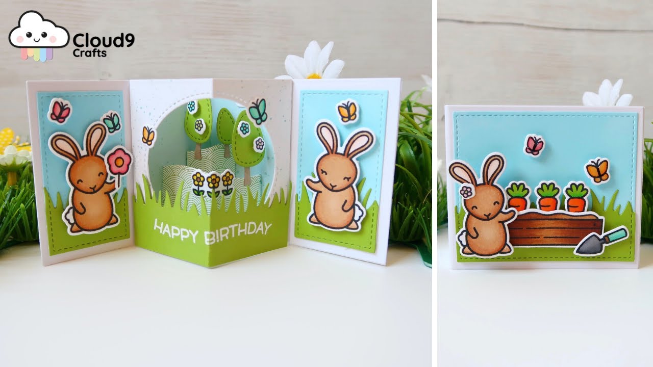 Lawn Fawn Some Bunny Center Picture Window Card (Cloud9 Crafts)