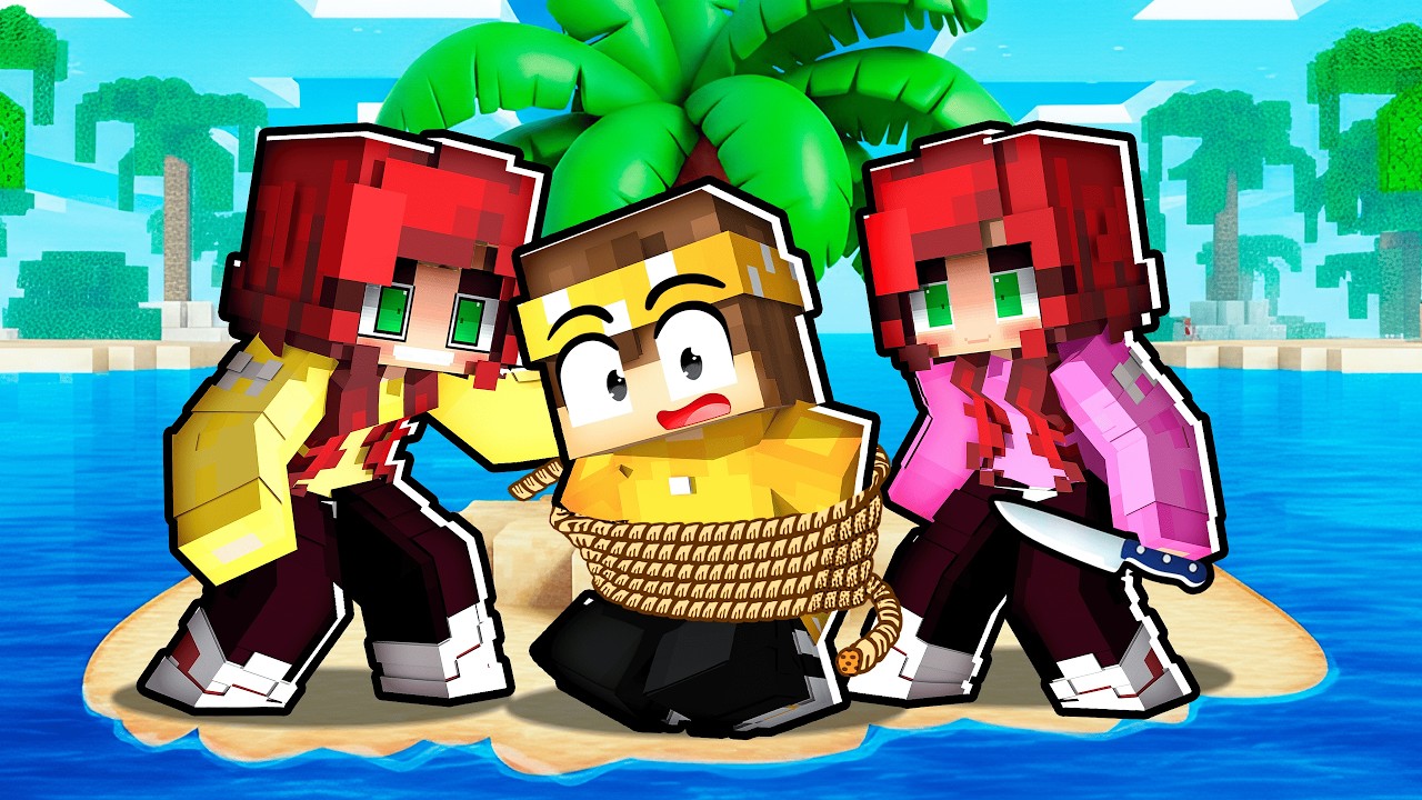 UM MENINO em UMA ILHA só de GEMÊAS YANDERE no Minecraft!