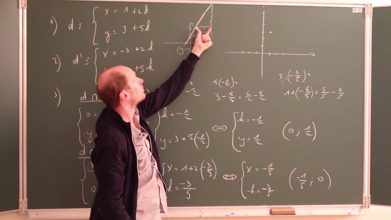 Les équations paramétriques et cartésiennes de droites
