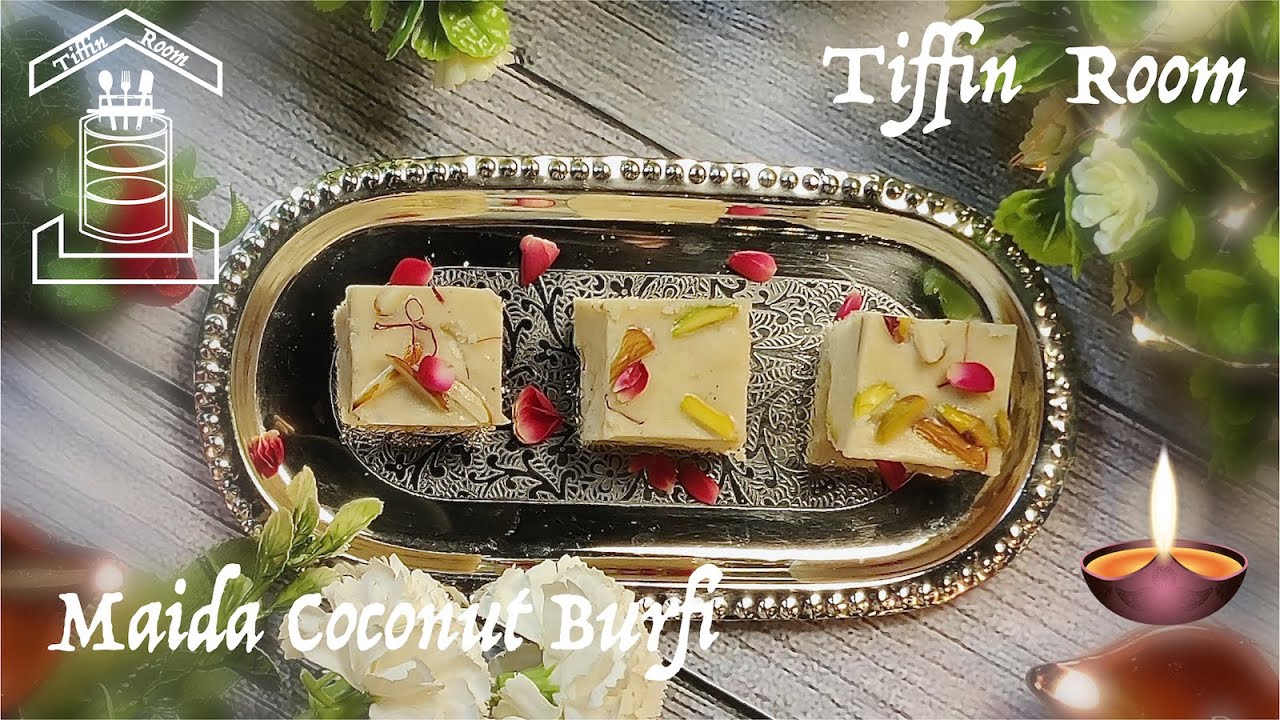 Maida Coconut Burfi | Diwali Sweet Recipe | Simple and Easy Sweet | TiffinRoom