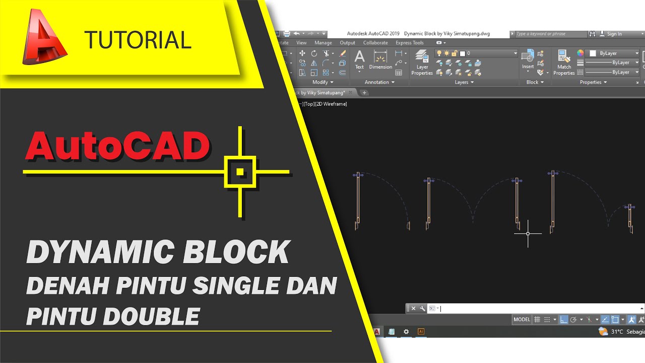 Dynamic Block | DENAH Pintu Single dan Pintu Double | Tips dan Trik AutoCAD