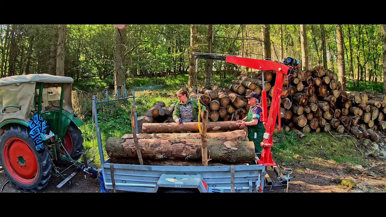 Rückewagen Rückekran Alternative Hebehilfe im Wald mit Deutz D30 und Quad CForce 550 EPS