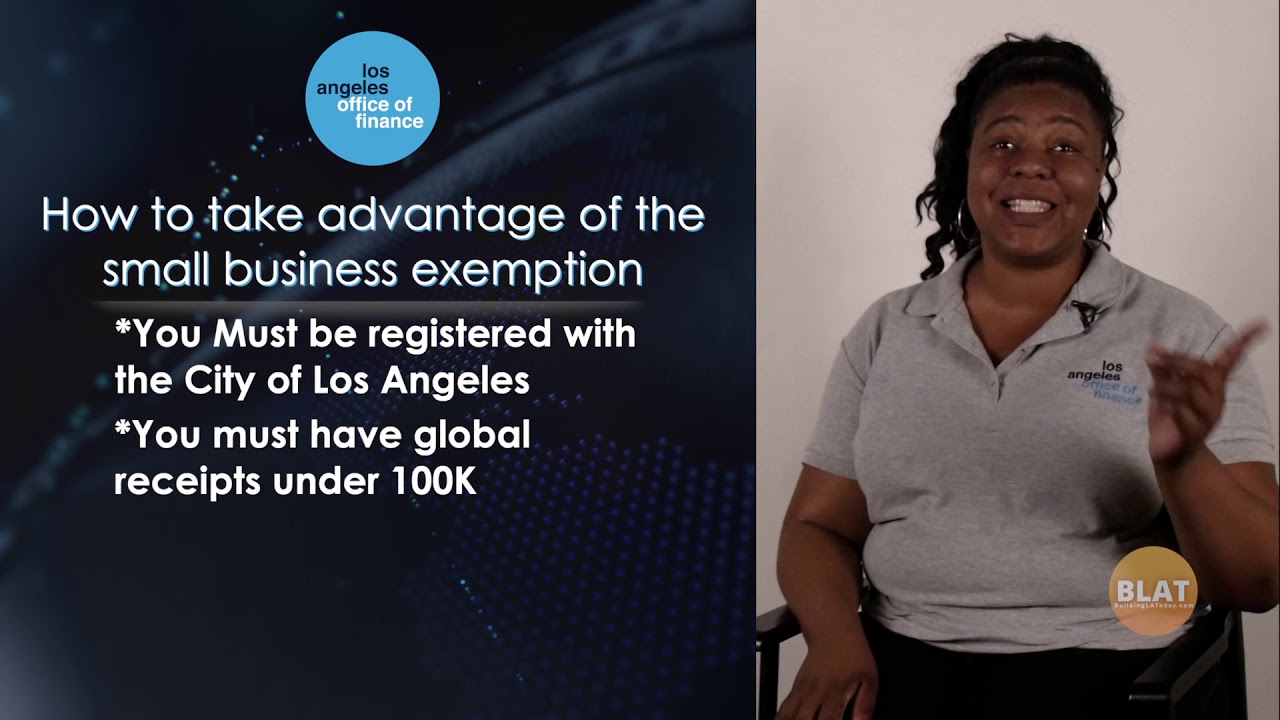 Small Business Exemption Los Angeles Office of Finance