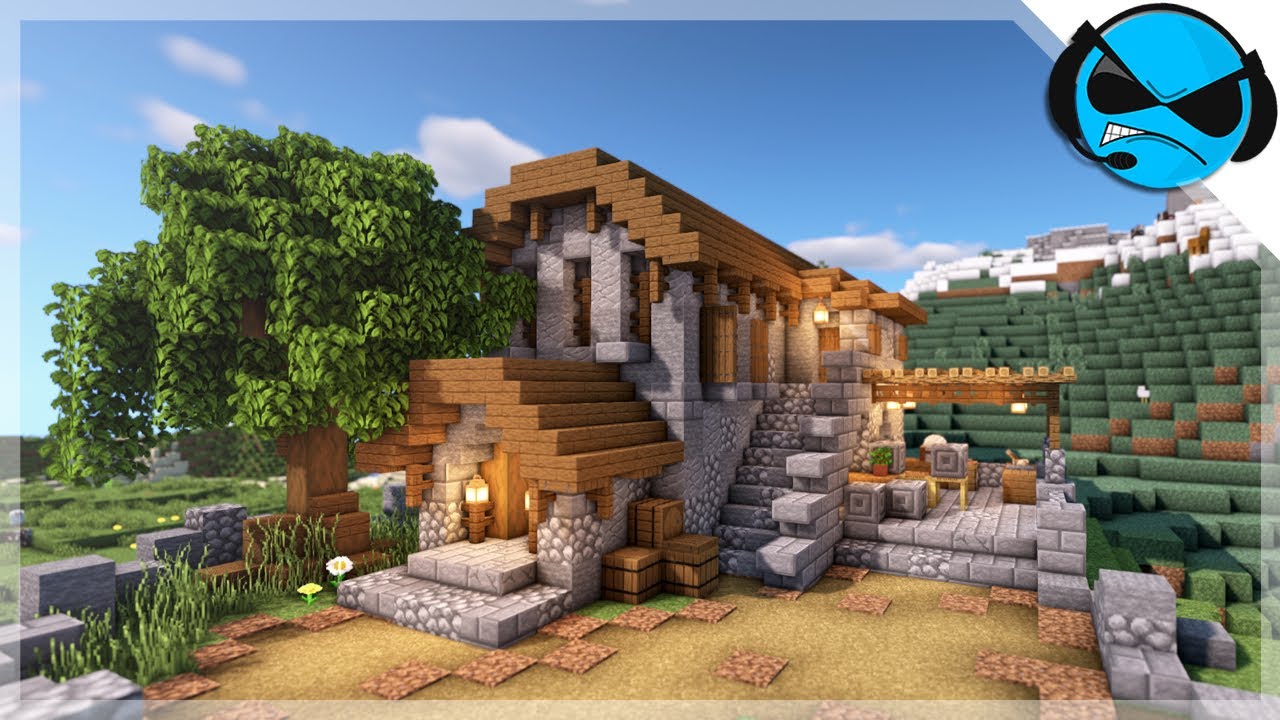 Minecraft: How To Build a Stone Mason House | Medieval Survival House Tutorial