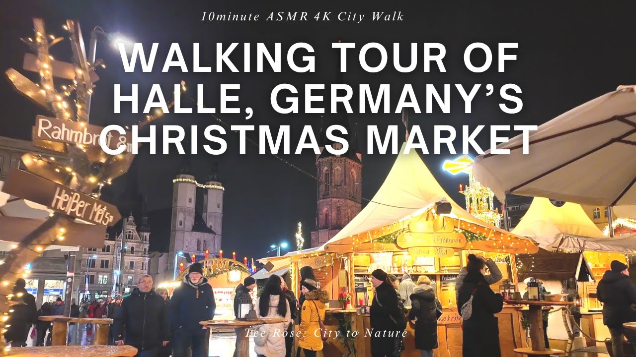 Walking Tour of Halle, Germany's Christmas Market | 4K ASMR City Walk