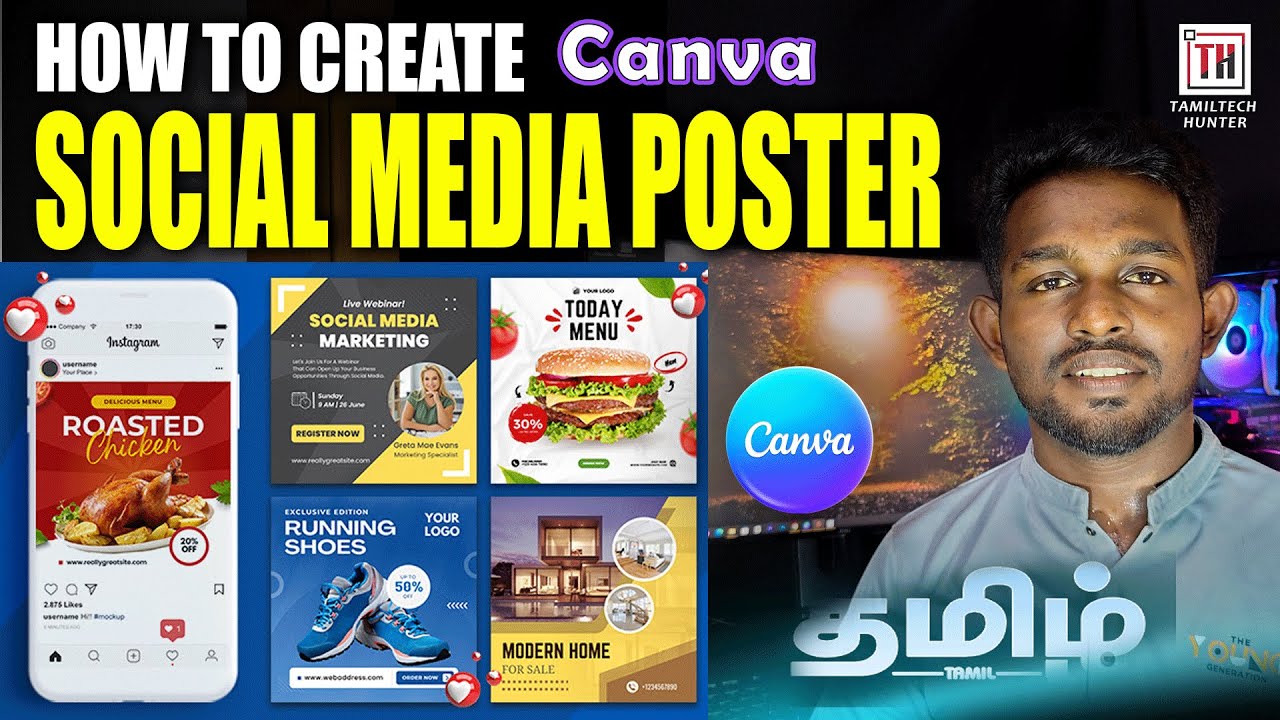 How to Create Social Media Posts in Canva | Canva Tamil Tutorial 2025 #canvadesign