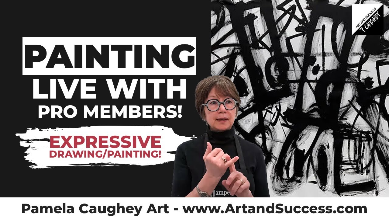 172 - Pamela Caughey - Expressive Drawing/Painting - Large Scale Acrylic - Part1 #acrylicpainting