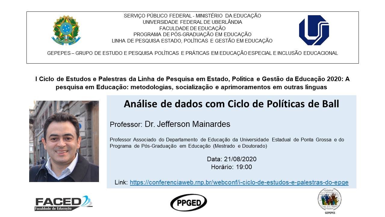 Análise de Dados com Ciclo de Políticas em Ball - Prof. Jefferson Mainardes