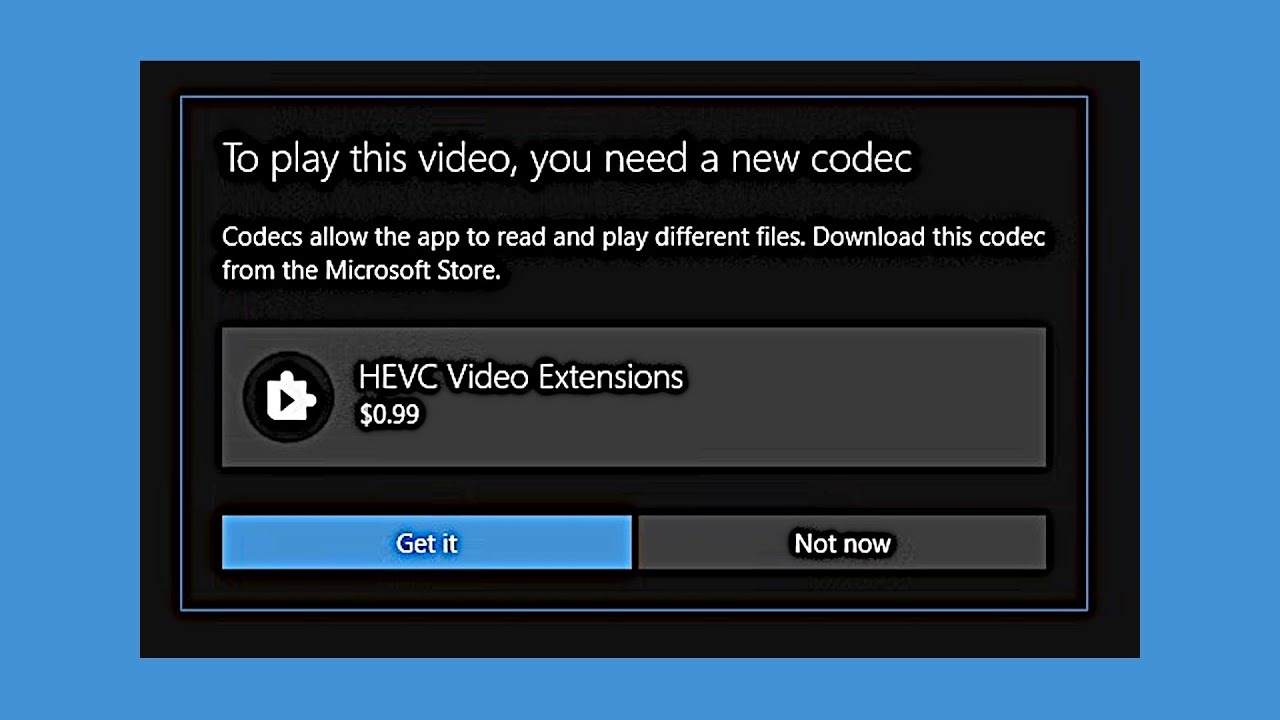 Как получить бесплатный кодек HEVC для Windows 10 / H.265 / Видеорасширения HEVC