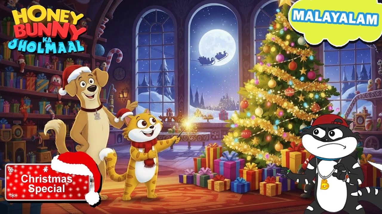 Chritsmas Special | Honey Bunny  ഔർ ഗിഫ്റ്റ്സ് വാലി മാജിക്കൽ റാത്| New Gags In Malayalam |kids shows