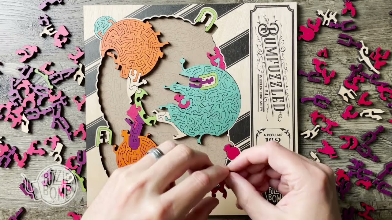 Puzzle Bomb - Bumfuzzled #4, Wiggler Concavity Wooden Puzzle Timelapse
