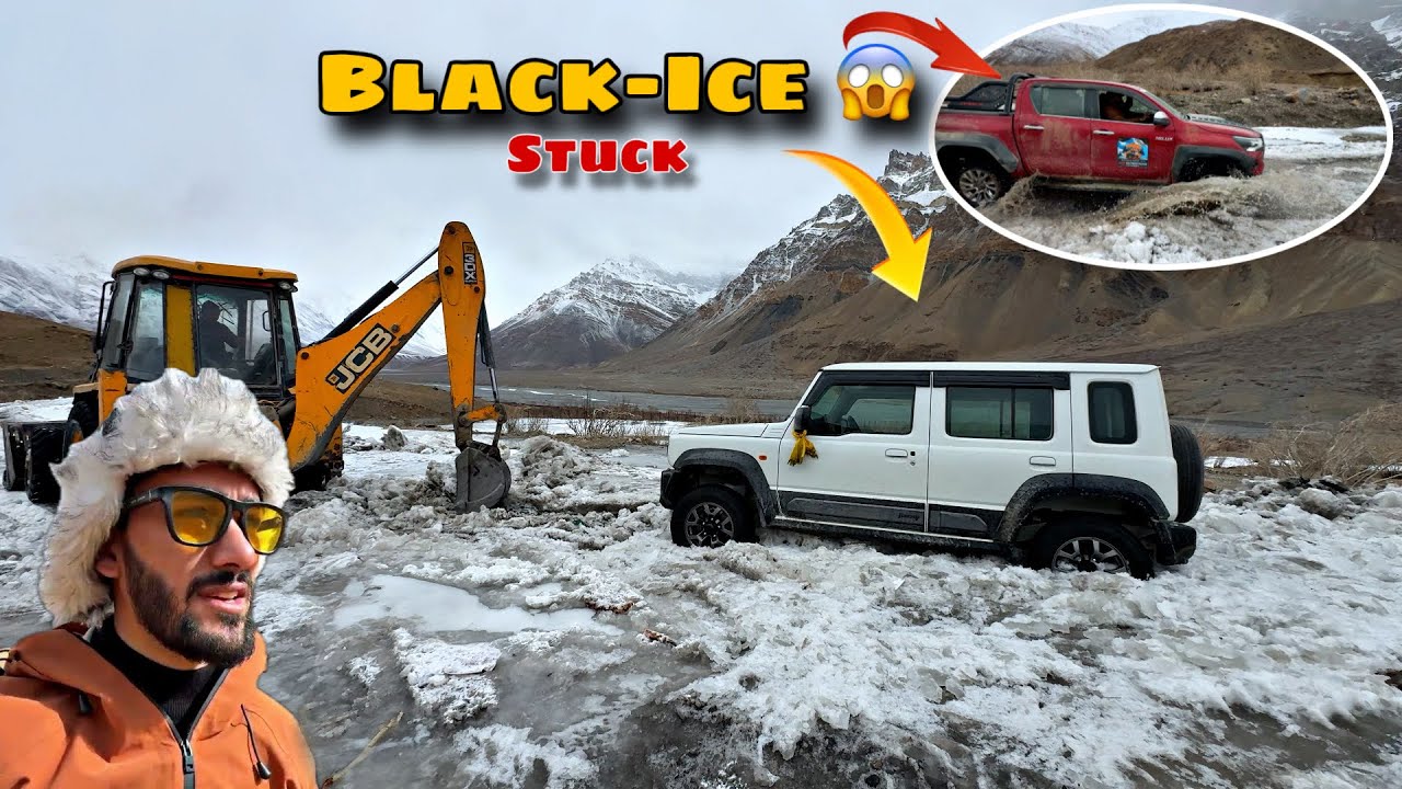 Socha nahi tha Black-Ice ki wajha se itna Nuksan hoga 😱 | Car stuck in Black-Ice 😰