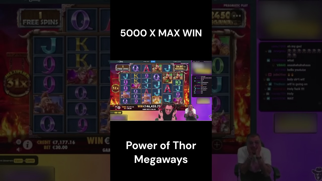 MASSIVE 5000 X MAX WIN on Power of Thor Megaways from Classybeef #shorts #gambling  #cryptocasino
