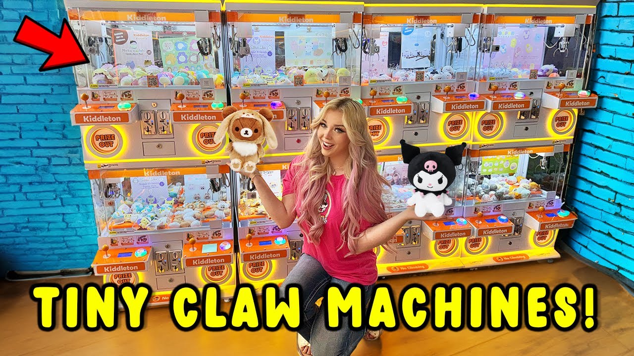 $20 JAPANESE MINI CLAW MACHINE CHALLENGE! (*SO MANY CLAW MACHINES!*)