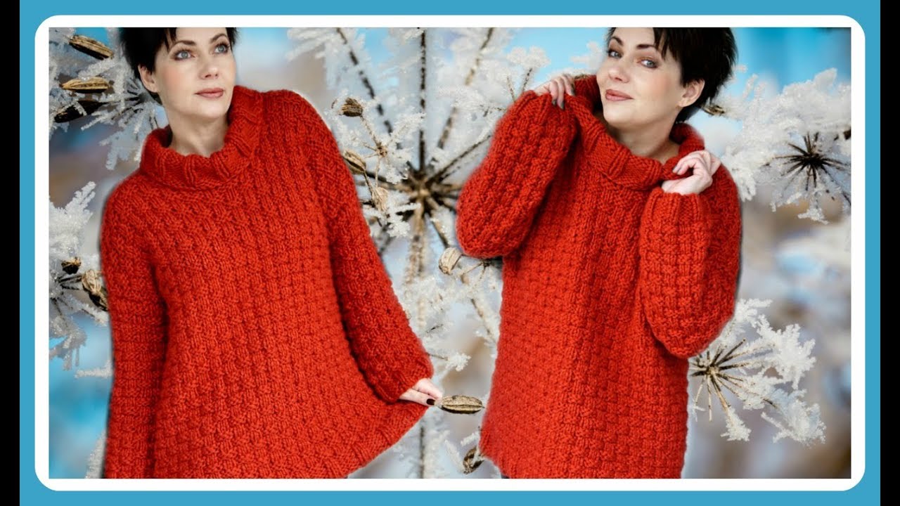 Einfacher PULLOVER stricken ANLEITUNG mit Rollkragen für Anfänger I Oversize Pullover