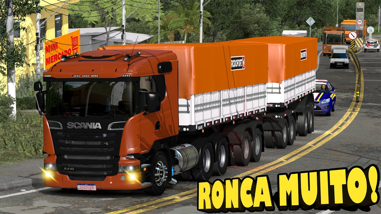 SIMULANDO AO MAXIMO - SCANIA R-440 NO RODO-TREM COM MUITO PESO NA SERRA! - ETS 2 MODS BR