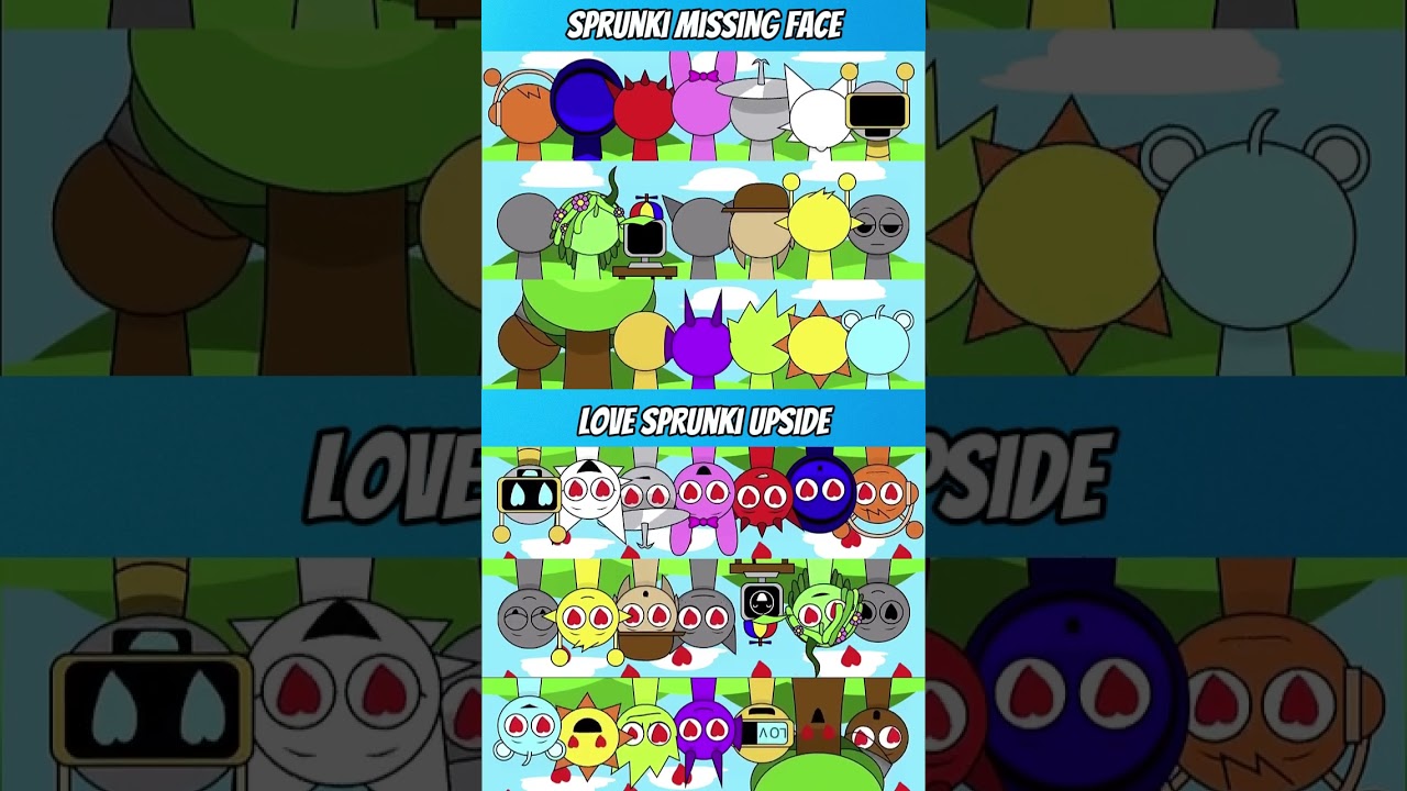 Sprunki Missing Face 😶 VS Love Upside Down 💖🔄 | Incredibox MIXED VERSION 🎶🔥
