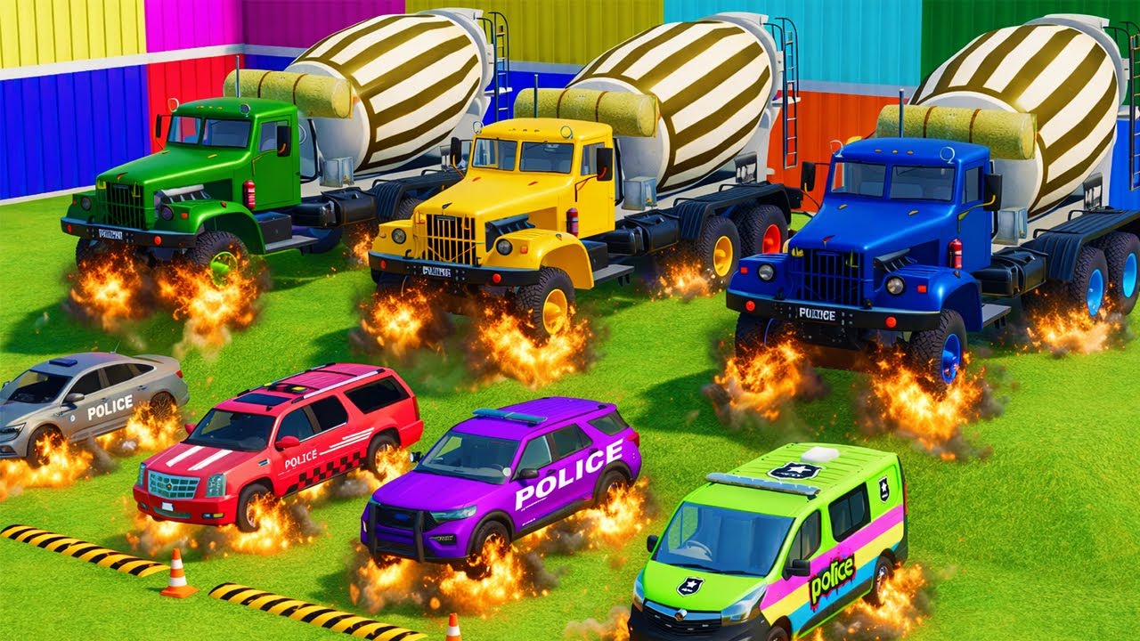 GIANT COLOR GARAGE – POLICE, AMBULANCE, FIRE TRUCK TRANSPORT - Farming Simulator 22