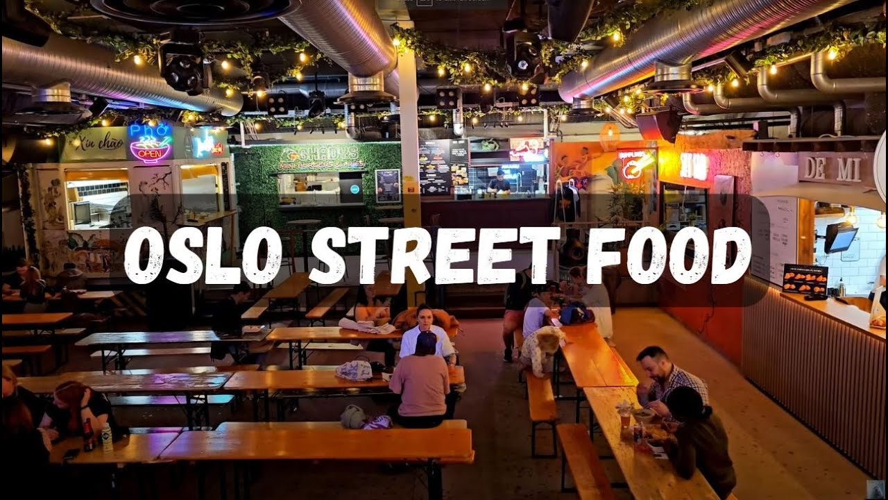 [4K] Oslo Street Food | Walking Tour [🎧 Immersive]