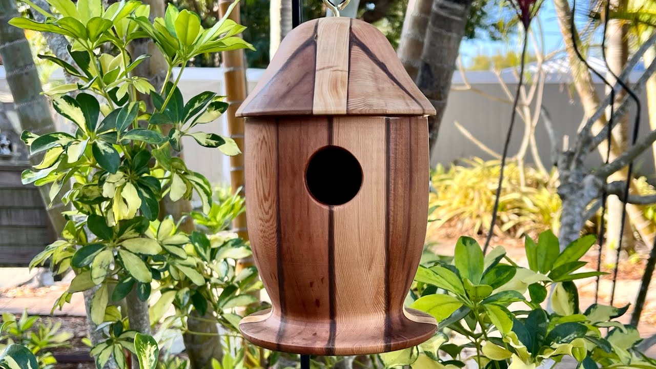 Woodturning Reclaimed Cedar & Cypress Bird House