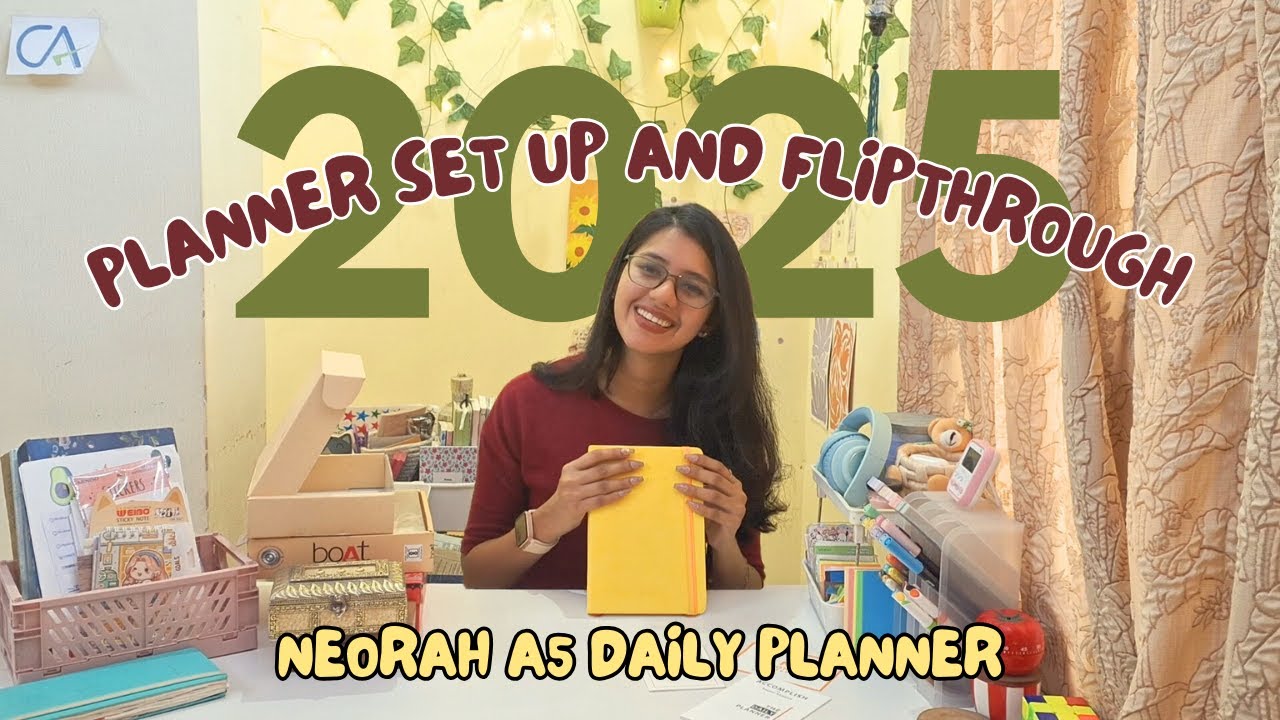 Set up & flipthrough of my 2025 planner| Neorah A5 Daily Planner| reviewing last year's vision board