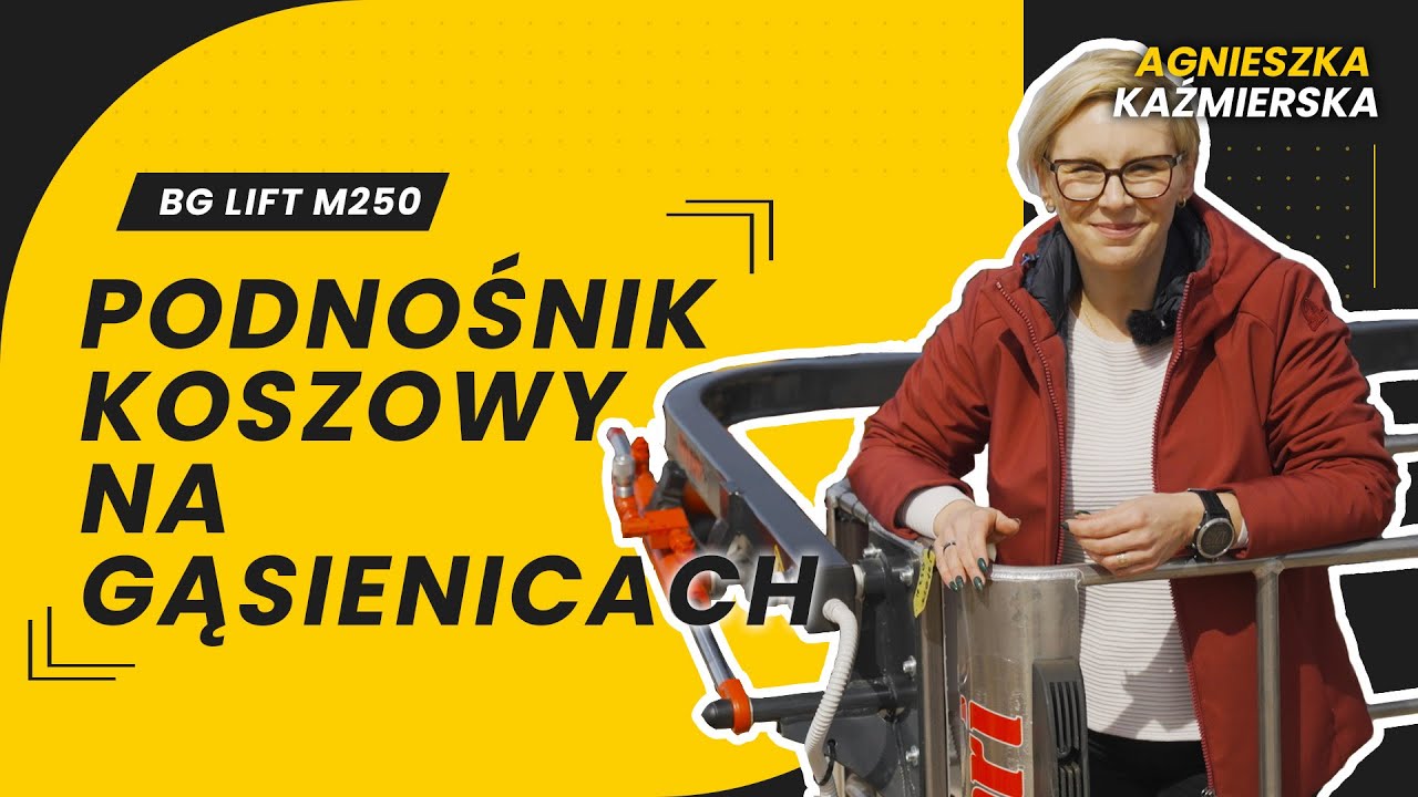 Podnośnik koszowy i mini żuraw na podwoziu gąsienicowym | 2w1 | BG Lift M250