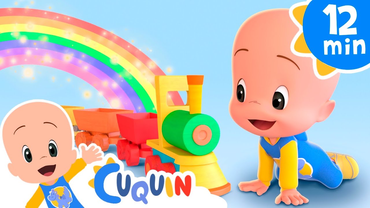 El tren de arcoiris | Cánticos Para Niños | Cleo & Cuquín