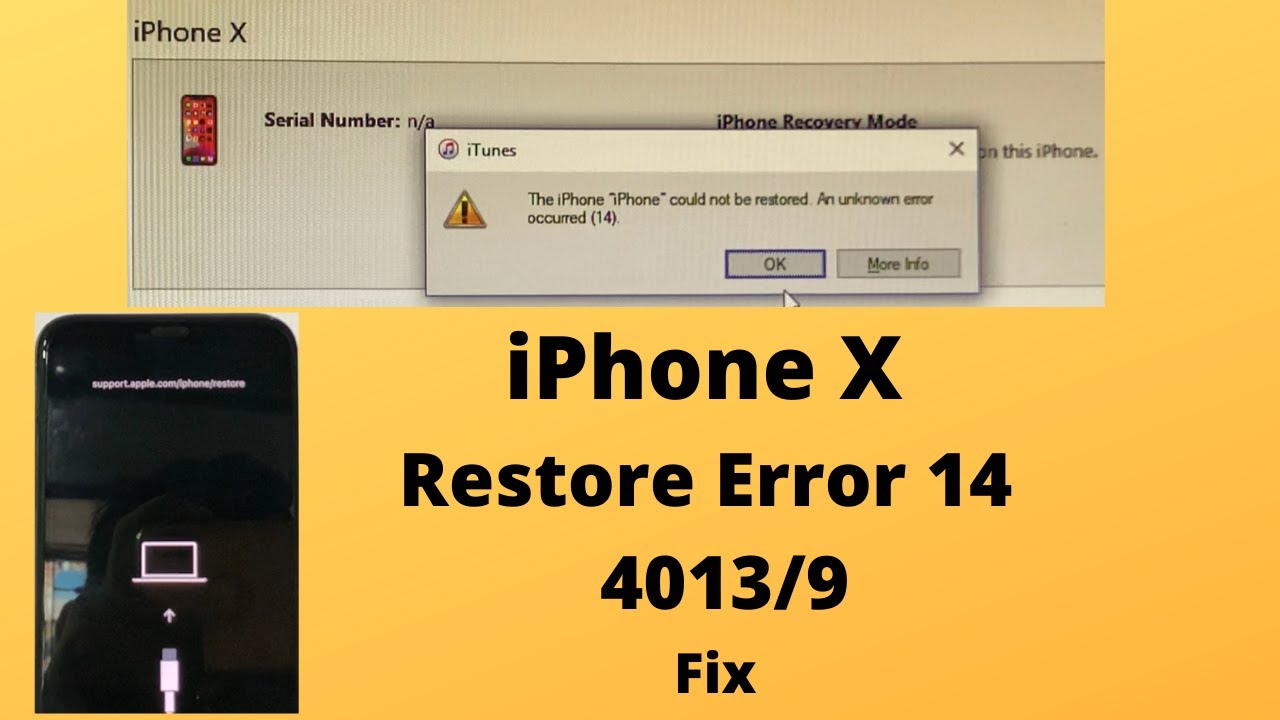 Решение проблемы с ошибкой iTunes 14, ошибкой 9 и ошибкой 4013 на iPhone X! Исправление циклическ...
