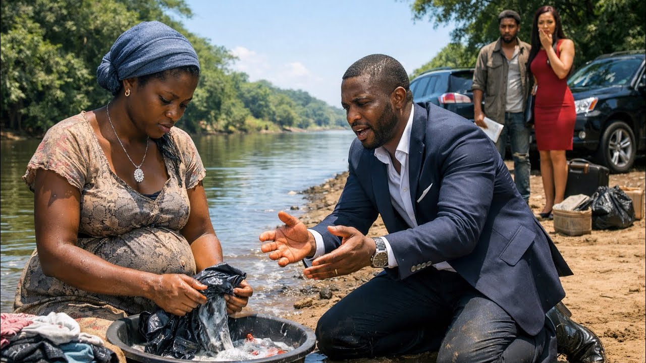 Poor Pregnant Wife Was Washing Clothes by the River After Her Husband Kicked Her Out to Marry His...