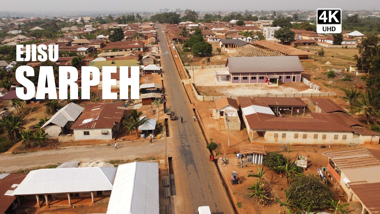 Ejisu Sarpeh Aerial and Walk Tour in Kumasi Ghana 4K