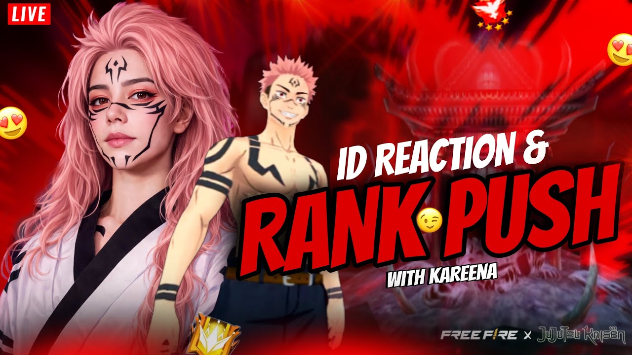 🔴[Live] Free Fire Game rank push 😂 preset 👑 RankPush 👧 Girl Gamer ID Reaction